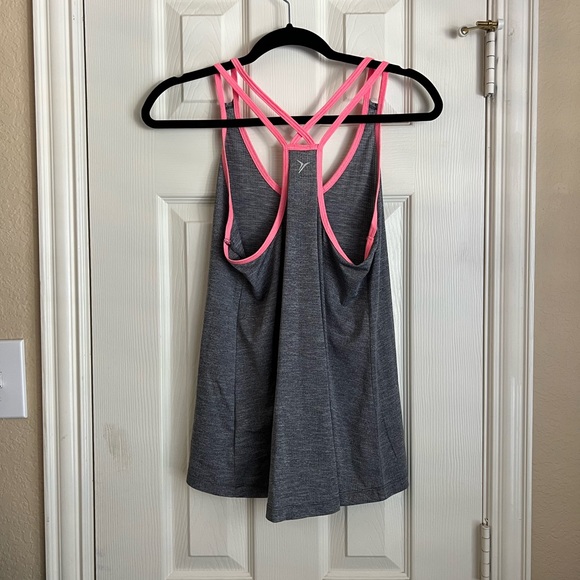 Gray Pink Fitness Workout Tank Top - Picture 2 of 3